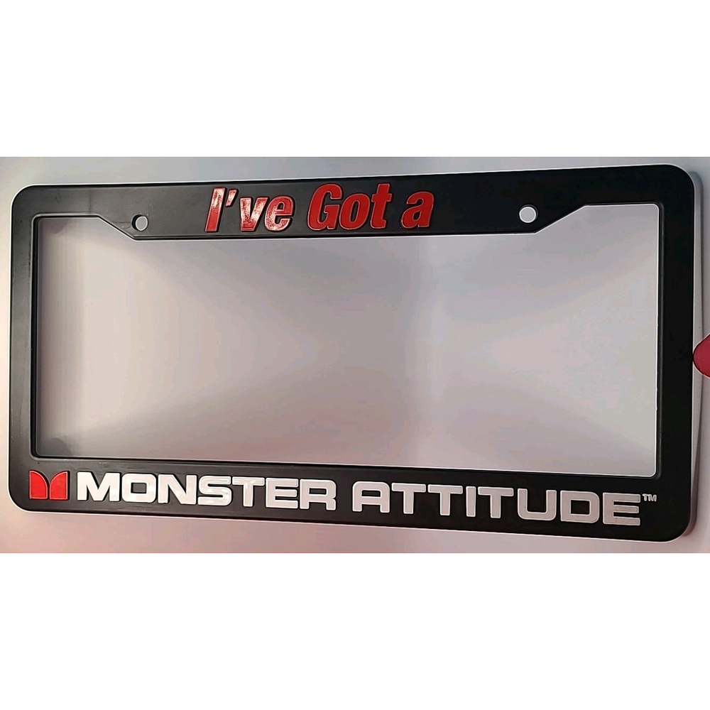 Vintage Monster Audio License Plate Frame I've Got A Monster Attitude USA Made